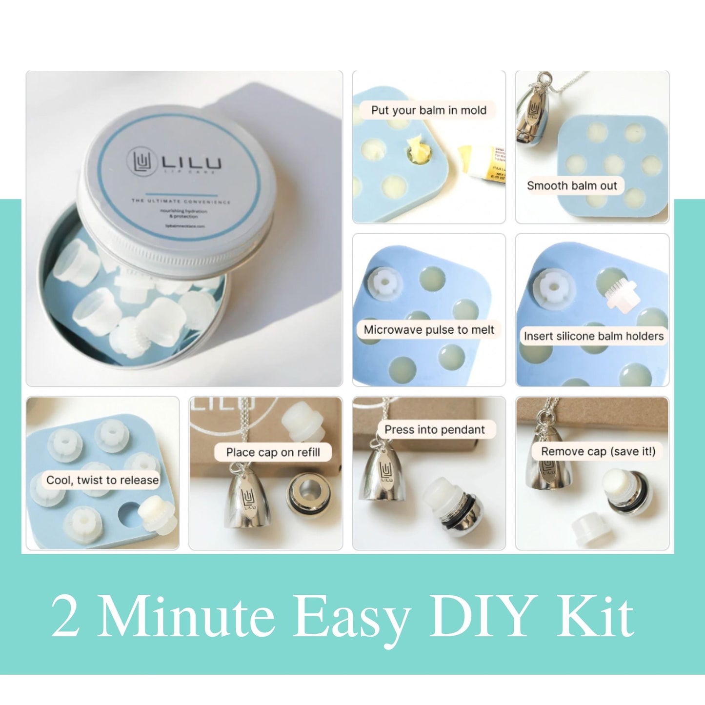 BESTIE KITTY BUNDLE | EASY 2-Minute DIY REFILL KIT AND TWO BESTIES - choose your colors | LiLu Lip Care