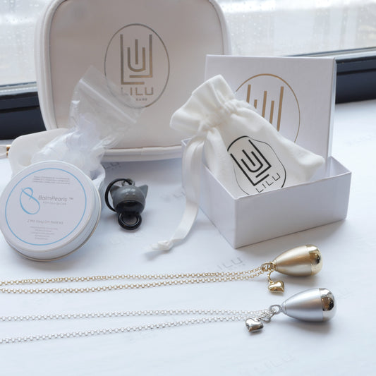 Lip Balm Lover's Dream Kit w/ Lexi Heart Dual Finish Refillable Lip Balm Necklace Satin Top & Polished Bottom | LiLu Lip Care