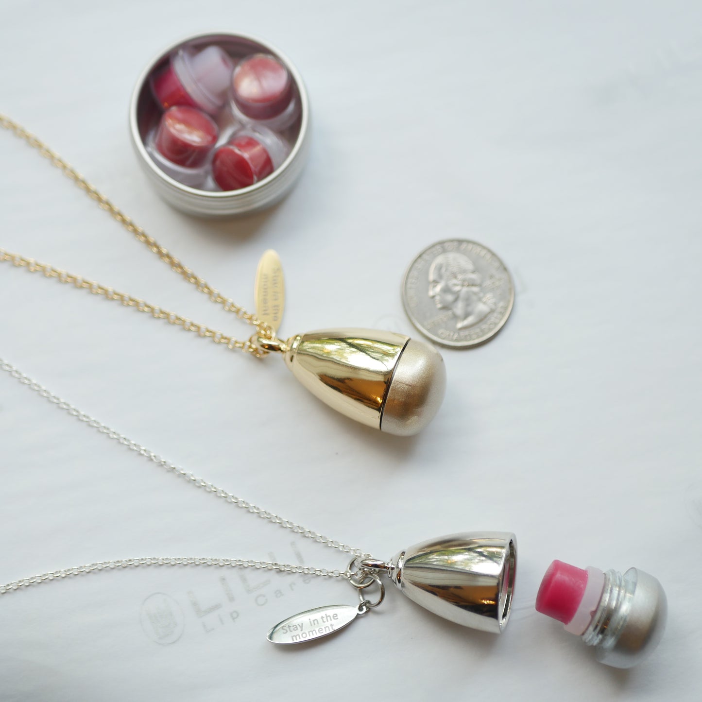 LEXI GOLD REFILLABLE LIP BALM NECKLACE | LiLu Lip Care