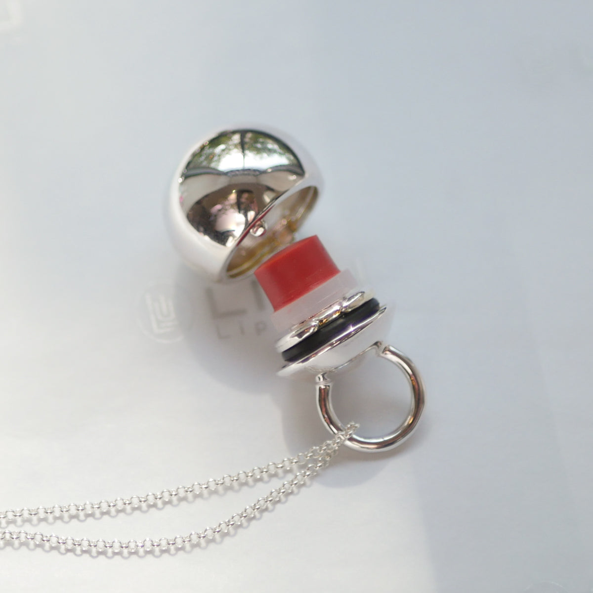 Cossette Sterling Silver Refillable Lip Balm Necklace