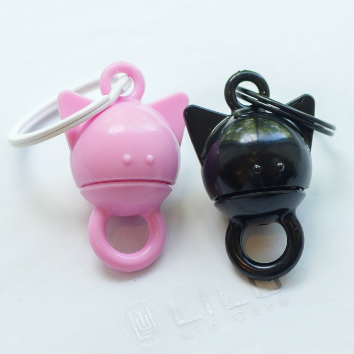 2 REFILLABLE BESTIE KITTY LIP BALM ACCESSORIES in Black, Pink or Grey | LiLu Lip Care