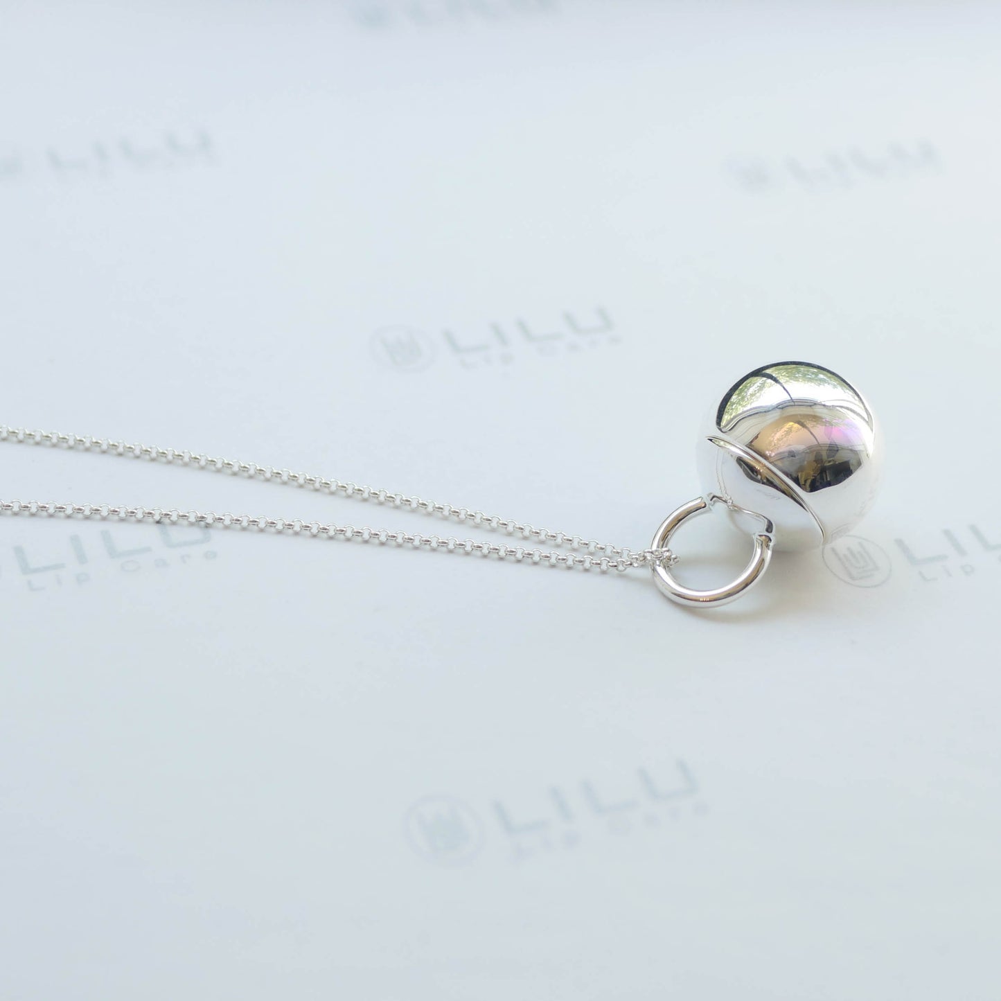 LiLu Lip Balm Necklace Cosette Silver Plated with 8 Lip Balm Refills or DIY Refills - Use Your Balm