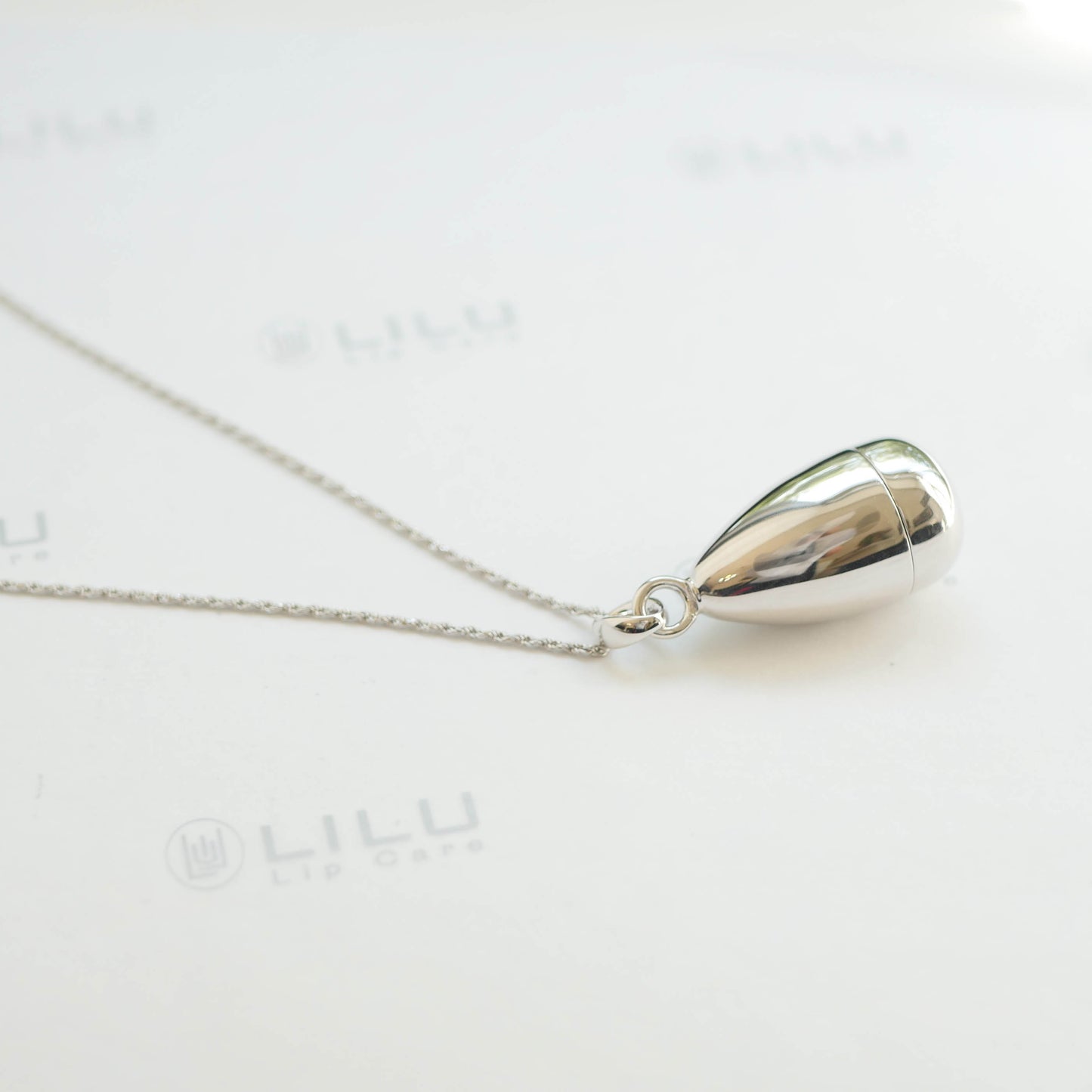 CAMILLE STERLING SILVER REFILLABLE LIP BALM NECKLACE | LiLu Lip Care