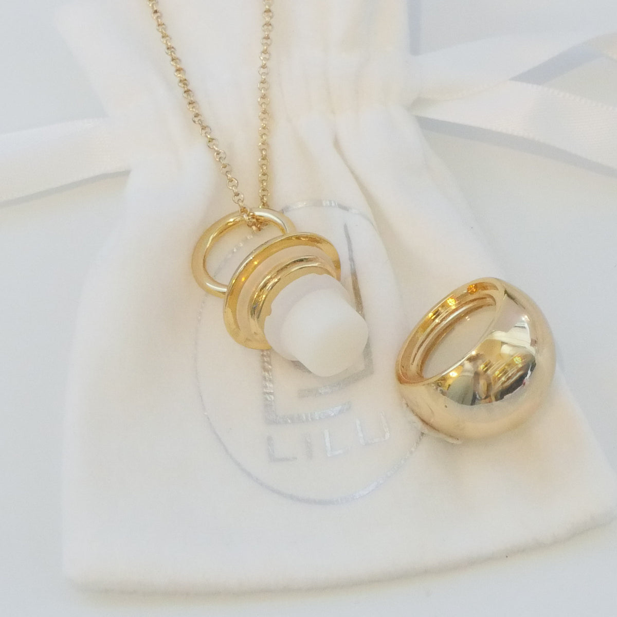 Cosette Gold Refillable Lip Balm Necklace