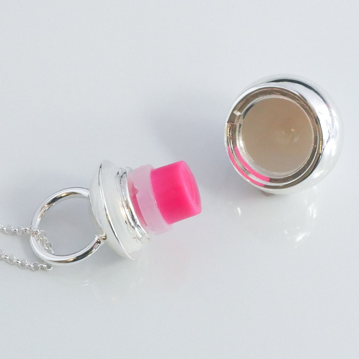Cosette Silver Refillable Lip Balm Necklace