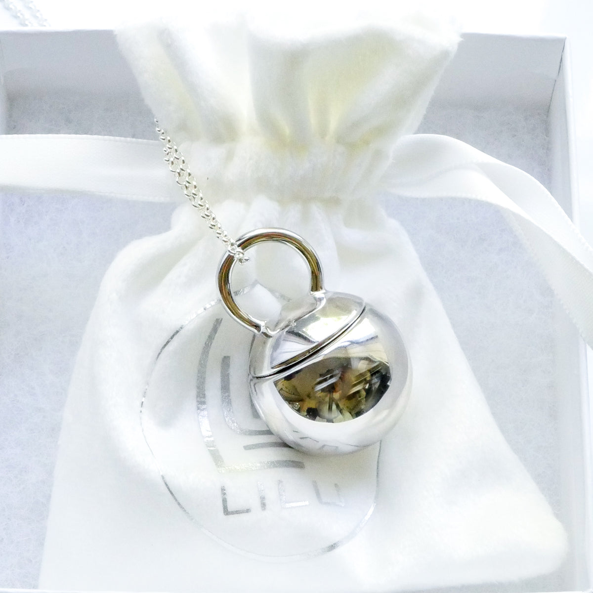 Cossette Sterling Silver Refillable Lip Balm Necklace