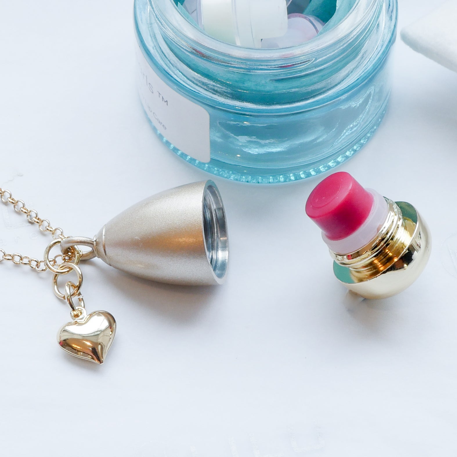 Lexi Heart Dual Finish Refillable Lip Balm Necklace | LiLu Lip CareCare