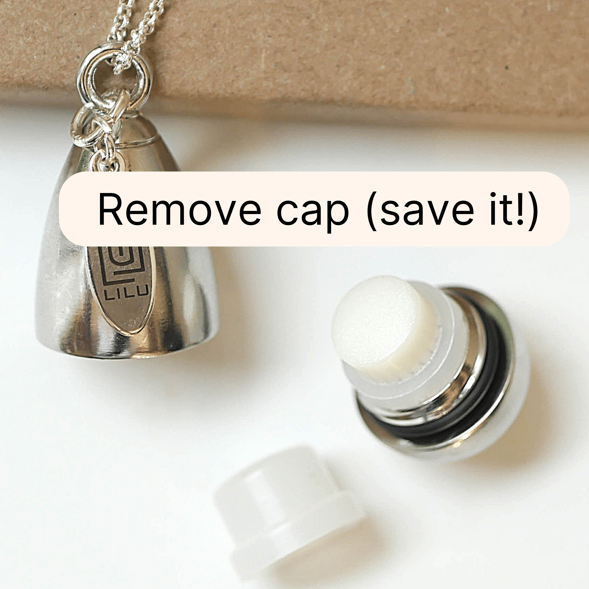 Extra Caps & Balm Pearl Inserts for LiLu Refillable Lip Balm Necklace