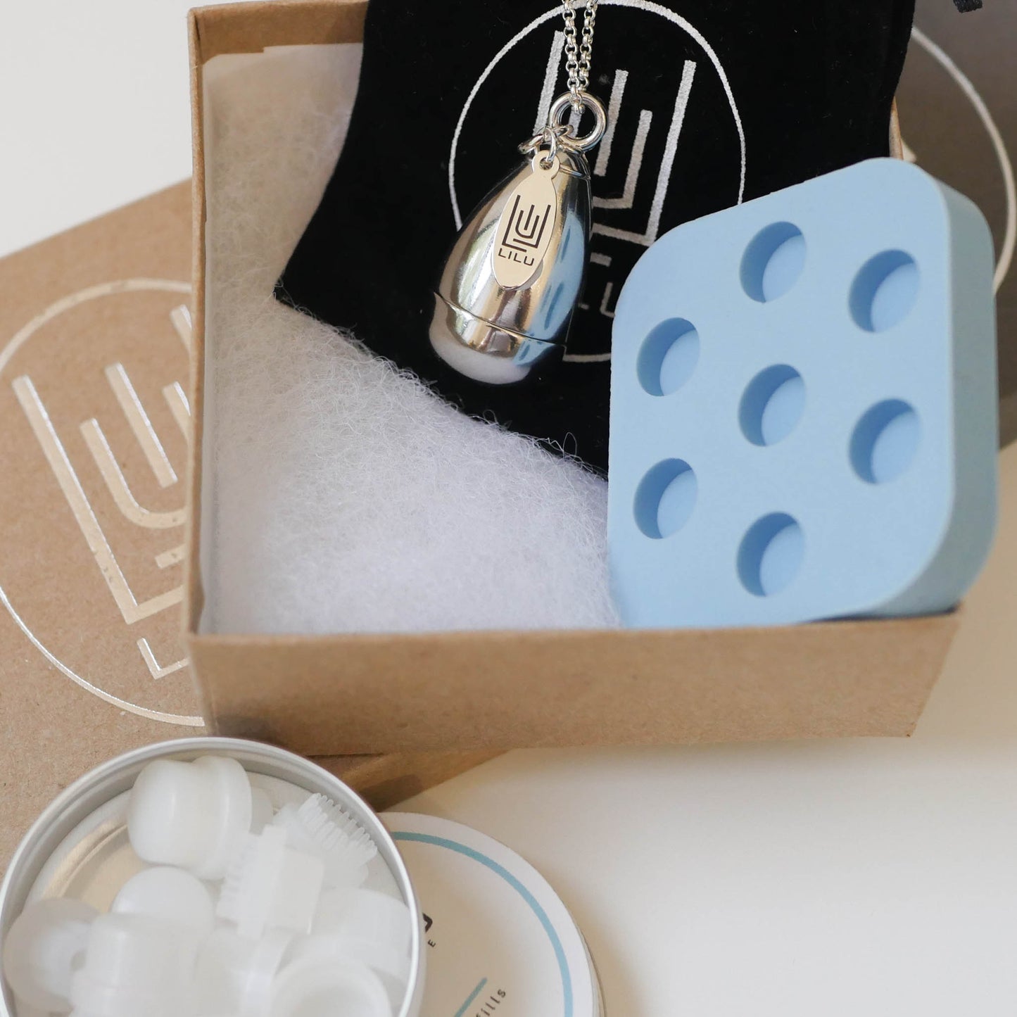 LiLu Lip Balm Necklace Lexi with 8 Refills or DIY Refills Use Your Balm