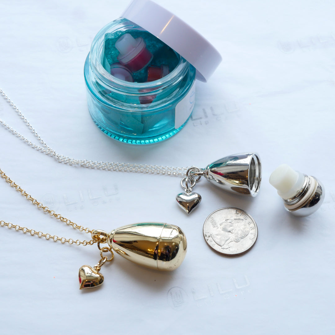 Lip Balm Lover's Dream Kit  w/ Lexi Heart Refillable Lip Balm Necklace | LiLu Lip Care