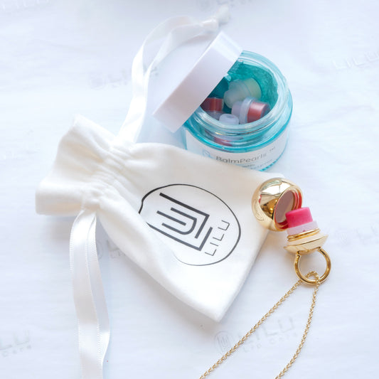 Cosette Gold Refillable Lip Balm Necklace  | LiLu Lip Care