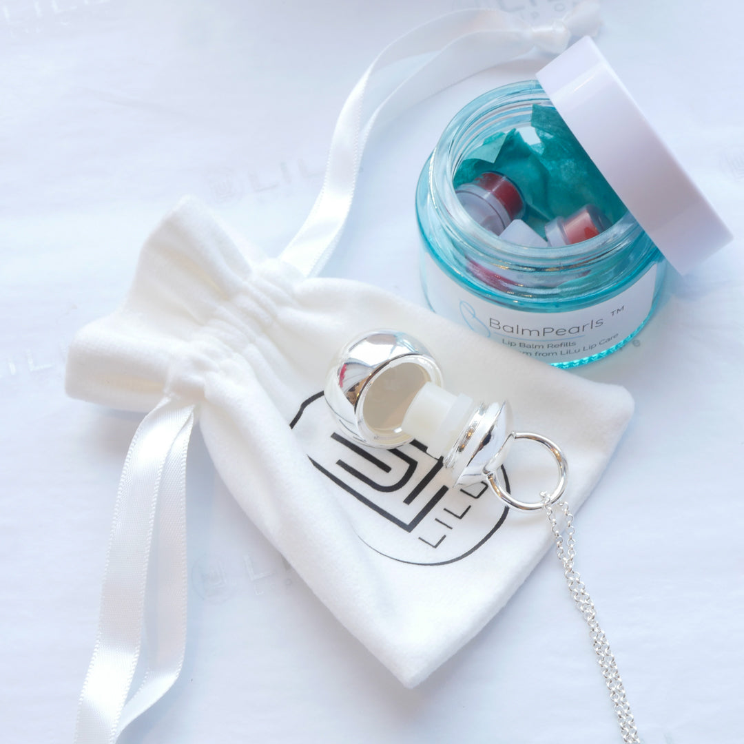 Cosette Silver Refillable Lip Balm Necklace | LiLu Lip Care