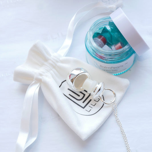 Cosette Silver Refillable Lip Balm Necklace | LiLu Lip Care