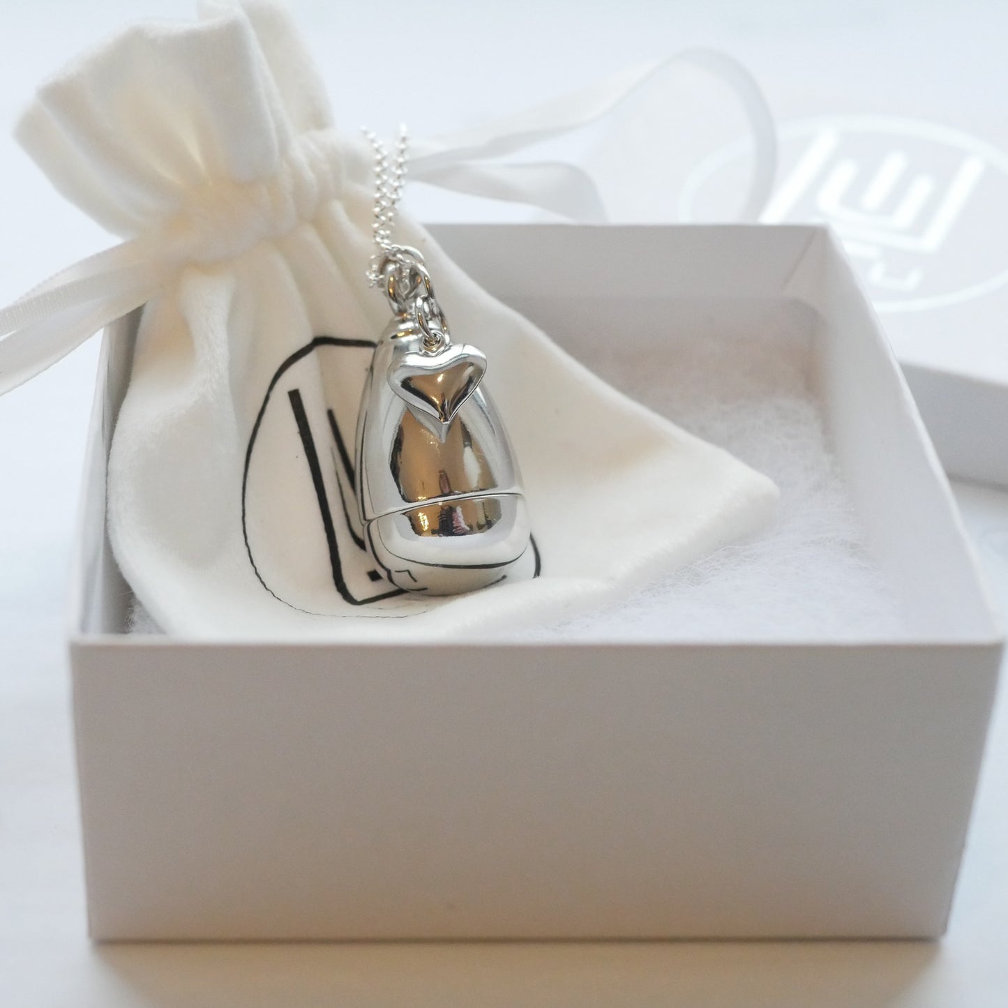 LiLu Lip Balm Necklace LEXI SILVER w/ HEART CHARM includes 8 Refills or DIY Refills Use Your Balm