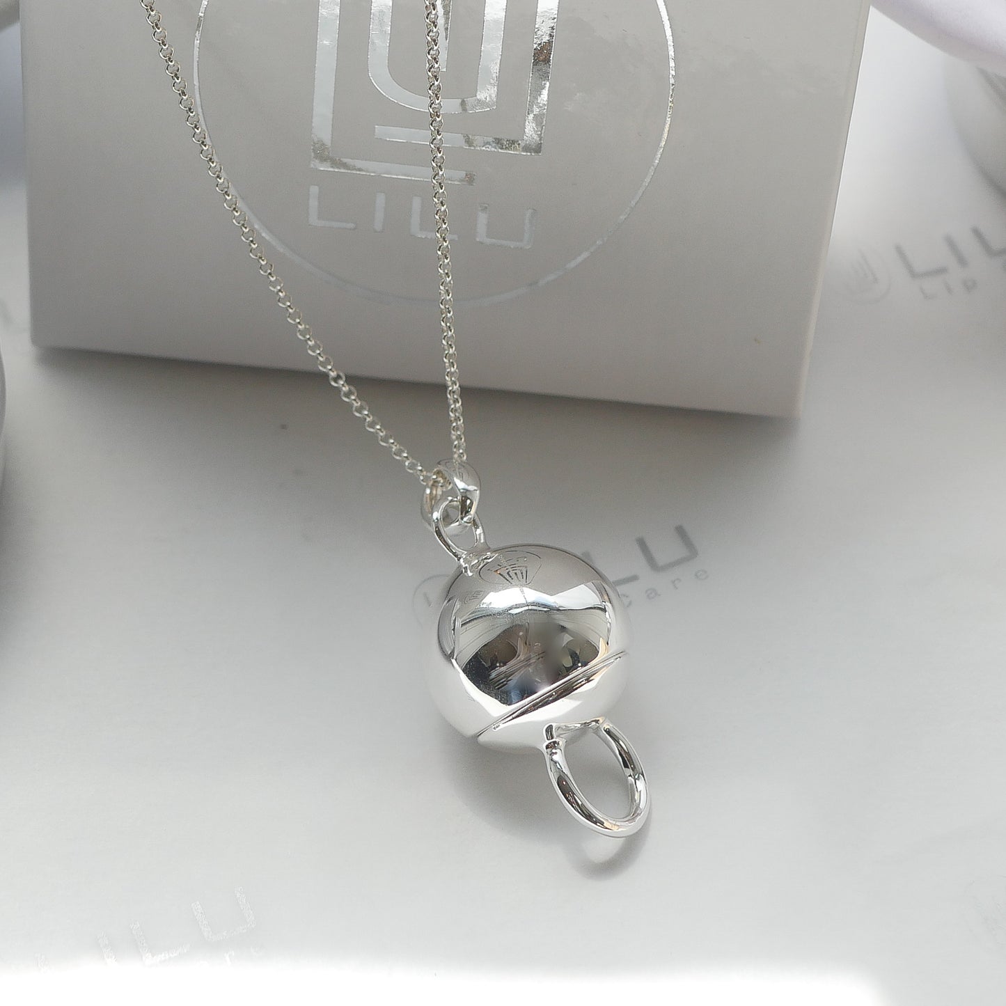 LiLu Lip Balm Necklace KIRA STERLING SILVER with 8 Refills or DIY Refills - Use Your Balm