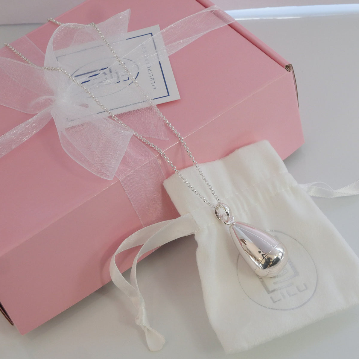 Lexi Silver Refillable Lip Balm Necklace