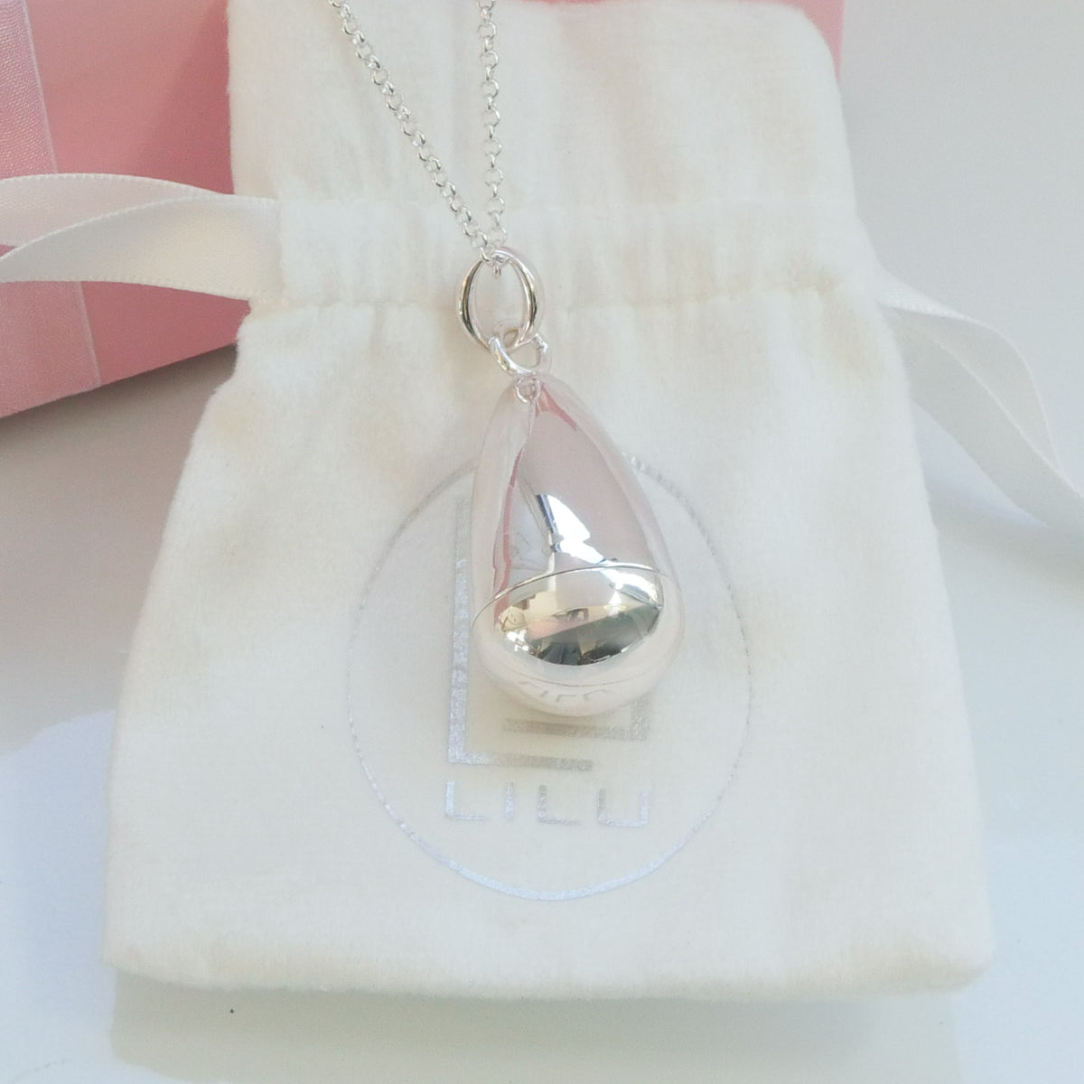 Lexi Silver Refillable Lip Balm Necklace