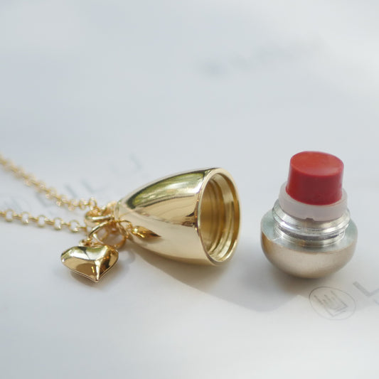 LEXI GOLD HEART REFILLABLE LIP BALM NECKLACE | LiLu Lip Care
