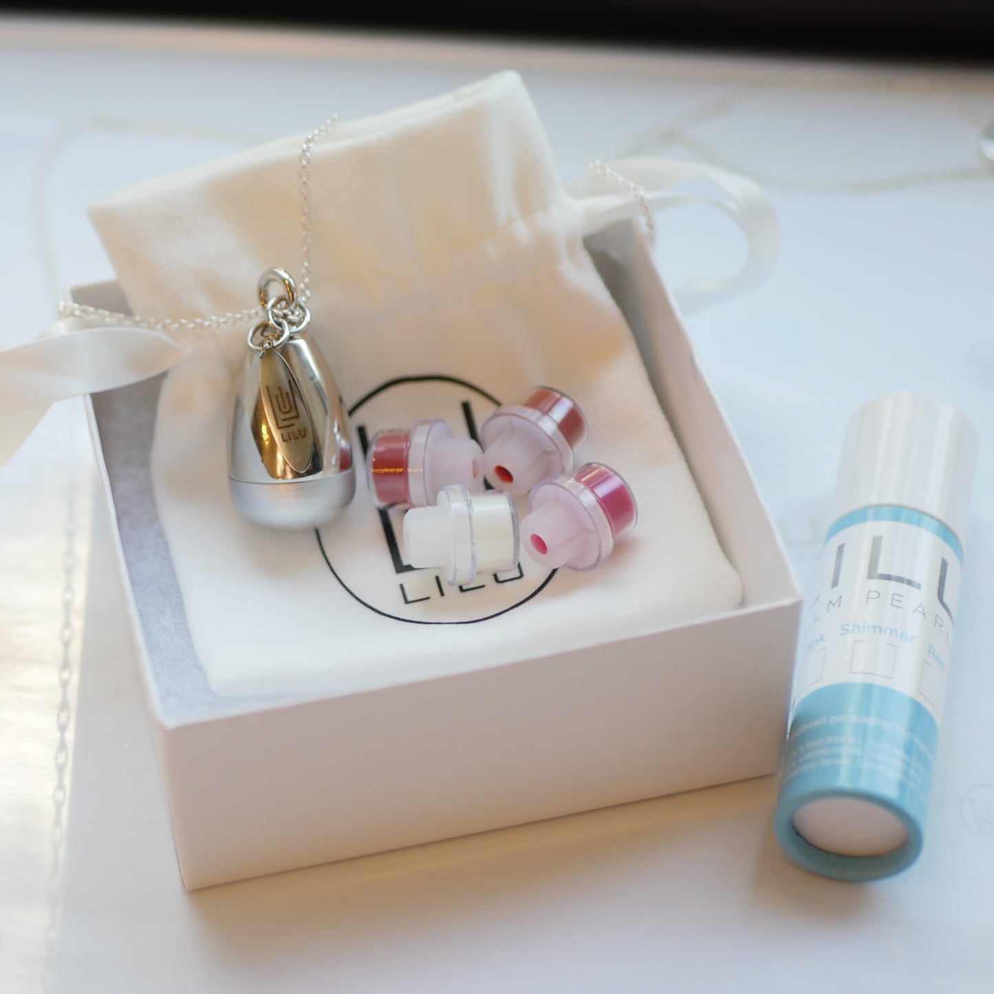 LEXI SILVER REFILLABLE LIP BALM NECKLACE  | LiLu Lip Care