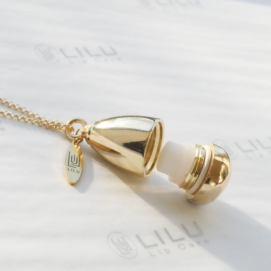 LEXI GOLD REFILLABLE LIP BALM NECKLACE | LiLu Lip Care