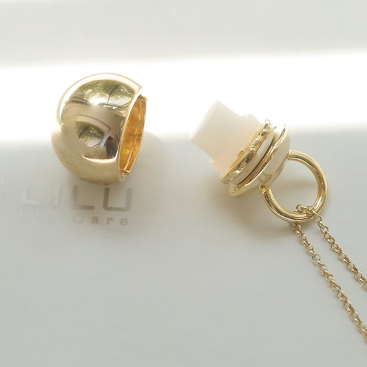 COSETTE GOLD REFILLABLE LIP BALM NECKLACE  | LiLu Lip Care