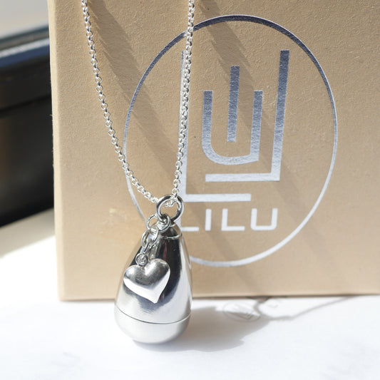 NEW! Spring 2024 LiLu Lip Balm Necklace Lexi with Heart Charm includes 8 Refills or DIY Refills Use Your Balm