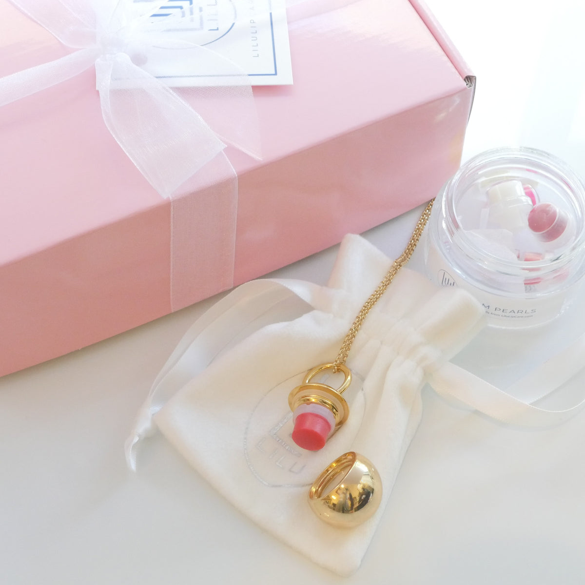 Cosette Gold Refillable Lip Balm Necklace