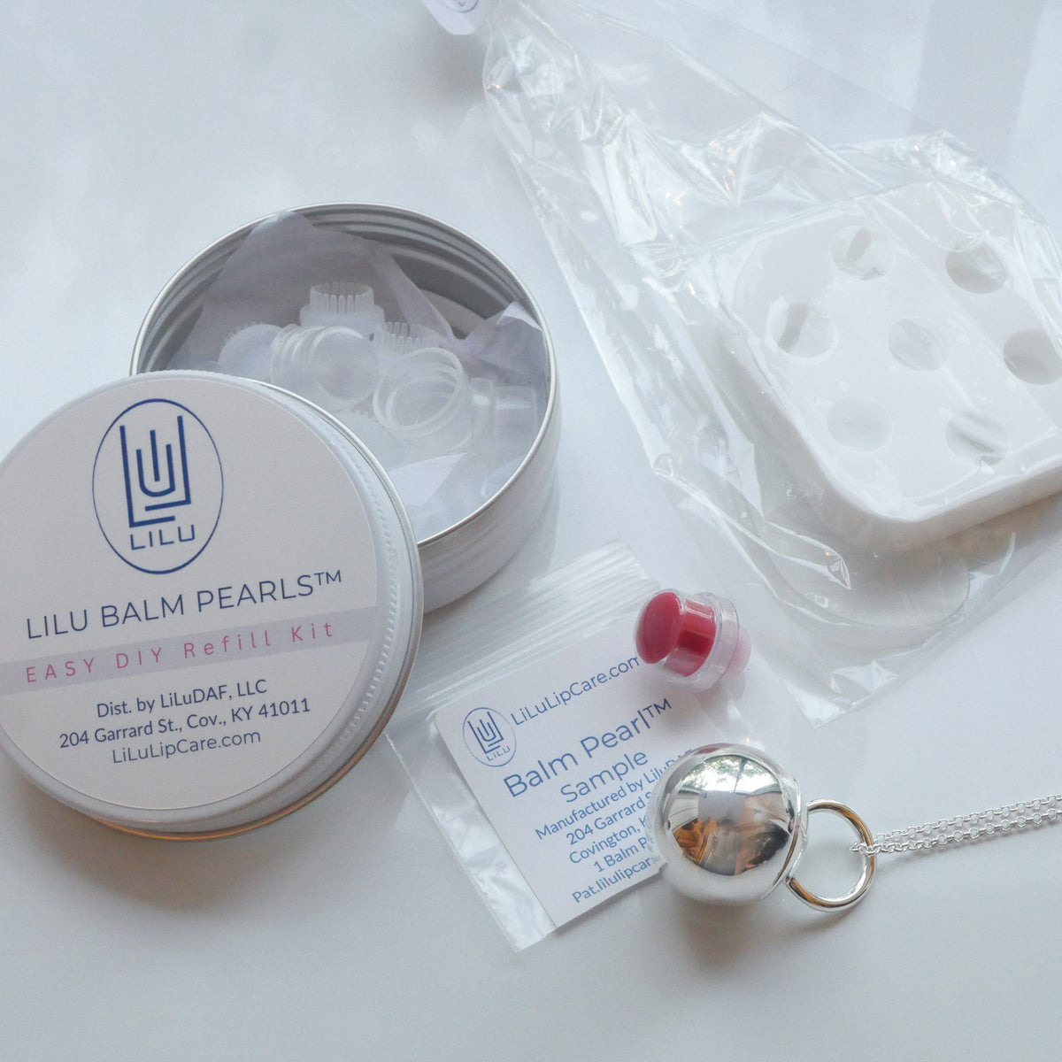Cosette Silver Refillable Lip Balm Necklace