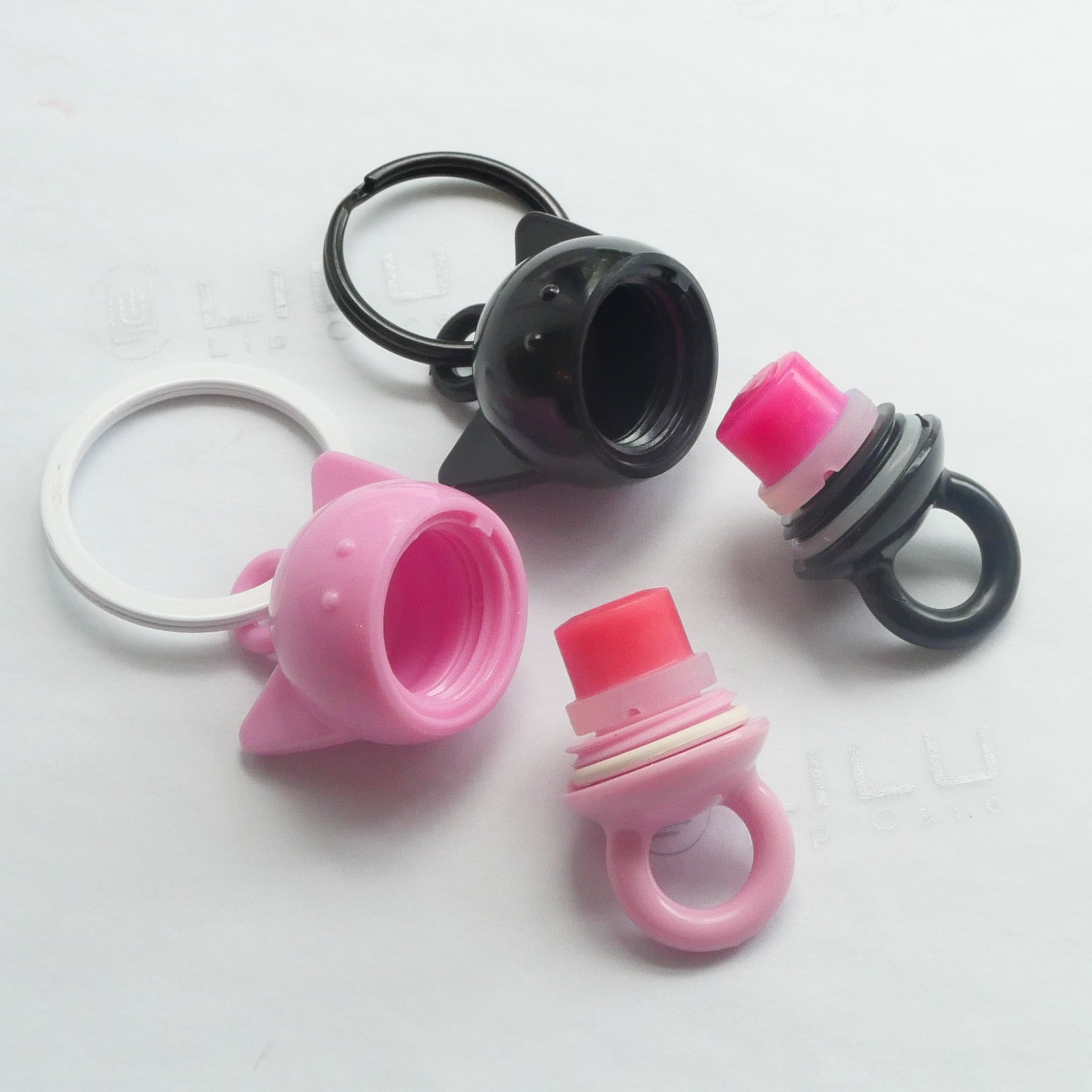 Bestie Refillable Lip Balm Accessory Black, Pink & Grey