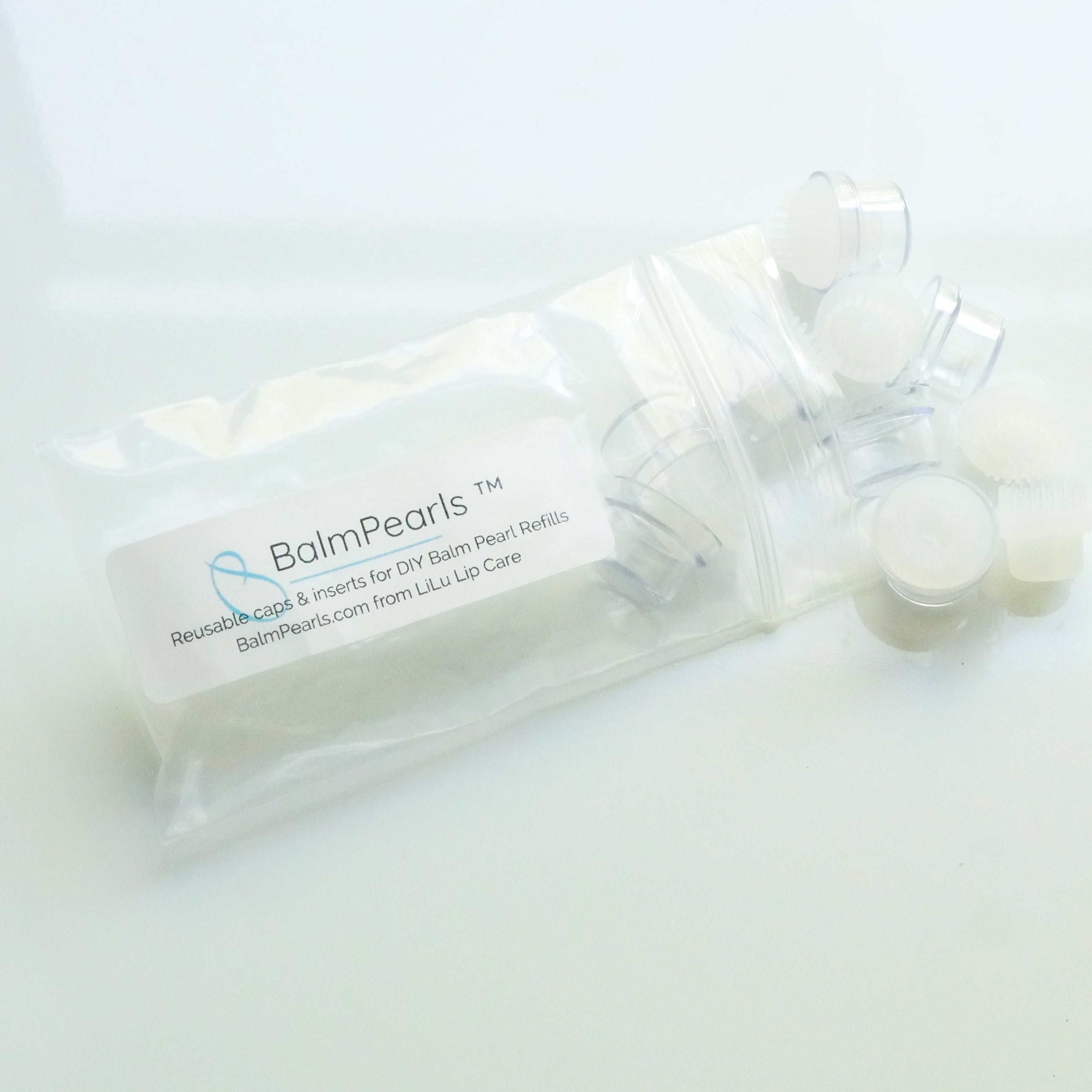 Extra Caps & Balm Pearl Inserts for LiLu Refillable Lip Balm Necklace