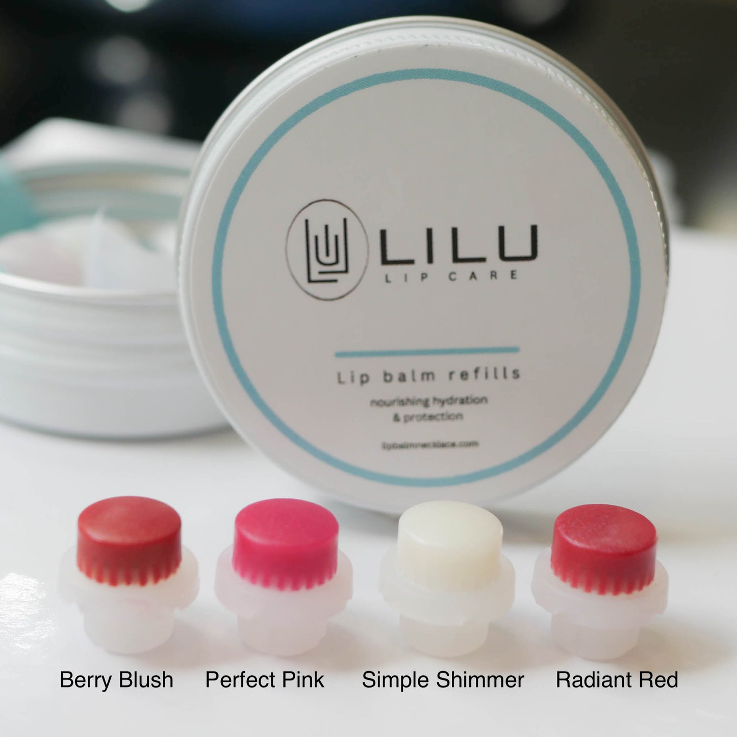 LiLu Lip Balm Necklace Kira Silver Plated with 8 Refills or DIY Refills - Use Your Balm